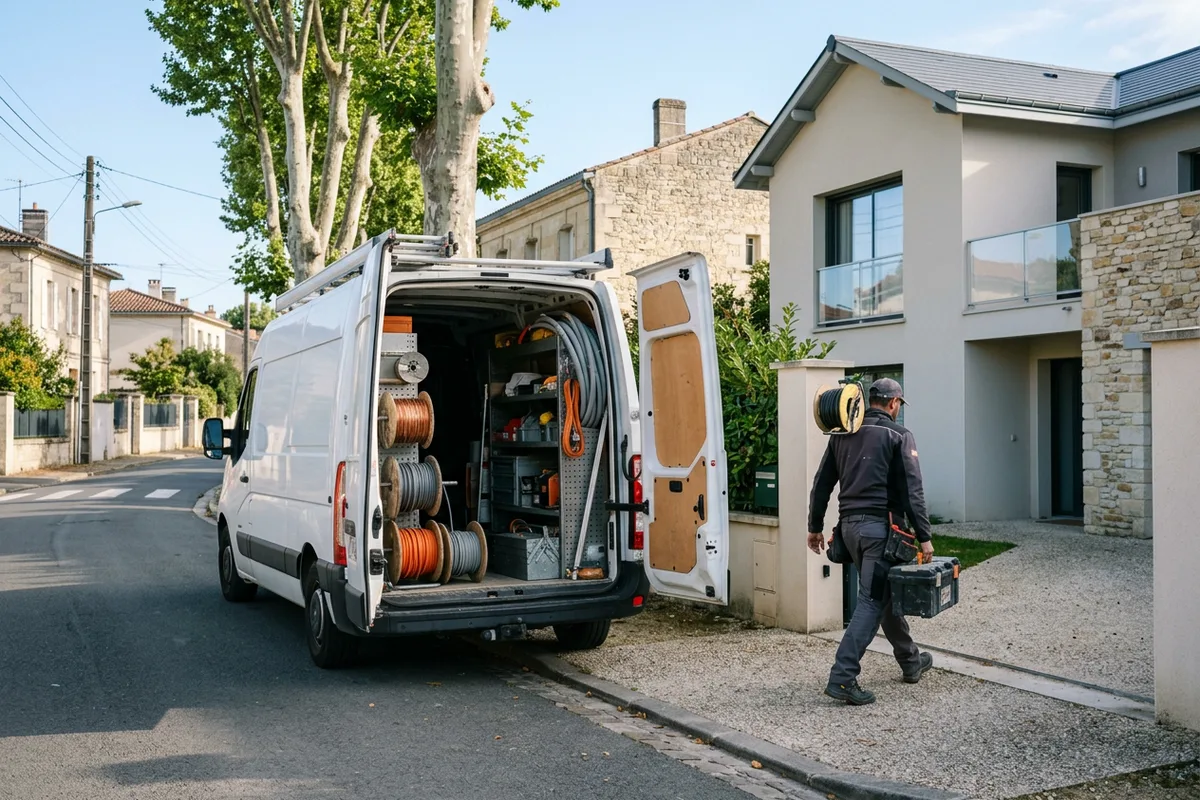 Véhicule d'intervention prêt pour l'installation d'une borne de recharge à Ornaisons Véhicule d'intervention prêt pour l'installation d'une borne de recharge à Ornaisons
