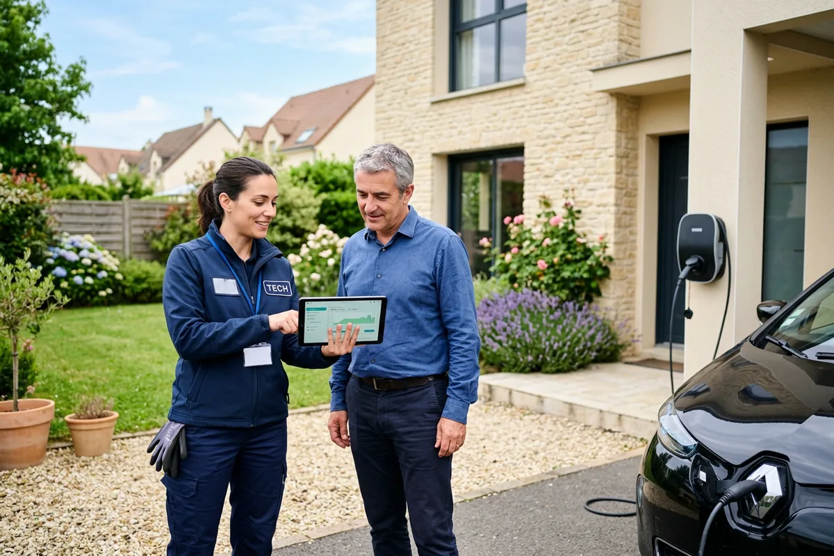 Accompagnement client pour la prise en main d'une borne de recharge à Venansault Accompagnement client pour la prise en main d'une borne de recharge à Venansault